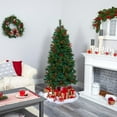 thumbnail image 2 of Nearly Natural 6ft. Mixed Pine Artificial Christmas Tree with 250 Clear LED Lights, Pine Cones and Berries, 2 of 7