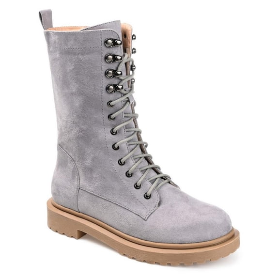 Journee Collection Womens Cadee Zip up Mid calf Combat & Lace-up Boots