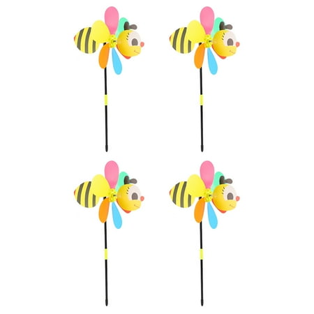 

4pcs Garden Cartoon Windmill Plug-in Bee Shape Windmill Decoration Kid Toys