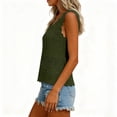 thumbnail image 5 of Gsakboxl Summer Tops 2026 Women Hollow Out Crochet Wave Trim Sleeveless Knit Tank Top Loose Fit Breathable Summer Resort Beach Vacation Outfit Camisole Vest Army Green XXL, 5 of 7