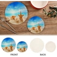 thumbnail image 4 of SKYSONIC 2 Pack Beach Sea Shell Starfish Trivet Mat Summer Seashell Pot Holders Set Hot Pads Potholder Cotton for Kitchen Weave Pot Mat Cooking Baking Decor Home, 4 of 7