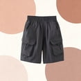 thumbnail image 5 of Kids Cargo Shorts with Elastic Waist for Boys, Lightweight Durable Polyester Play & Outdoor Shorts, Kids to Big Kids 2-14 Years, Charcoal Gray,Size 9-10 T, 5 of 9