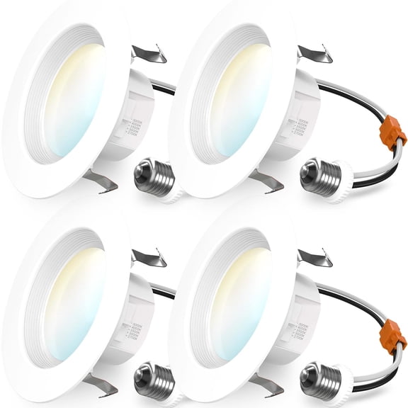 Sunco 4 Pack 4 Inch Retrofit LED Recessed Lights, 5CCT, 11W=60W, Dimmable