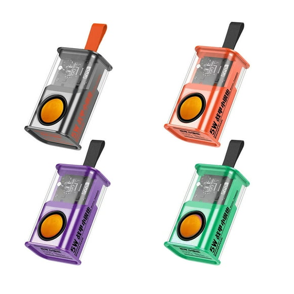 Wireless Speaker Clear Mecha Style Stereo Audio Music Player For Party Hands-free Call Outdoor For Party Beach Kitchen Desk Purple