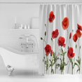 thumbnail image 1 of Cortina de ducha DEKAXID SHOWHOME con diseño de amapola roja, decoración para el baño, 1 of 4