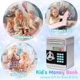 thumbnail image 5 of Caja fuerte infantil Piggy Bank Refasy para niñas con contraseña ATM plateada, 5 of 5