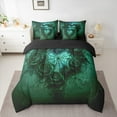 thumbnail image 2 of Manfei Halloween Spider Webs 7-Piece Twin Bedding Sets,Retro Flower Floral Bedding Comforter Set,Green Gothic Style Sheet Sets For Girl Kids,Ultra Soft Home Decor Reversible, 2 of 8