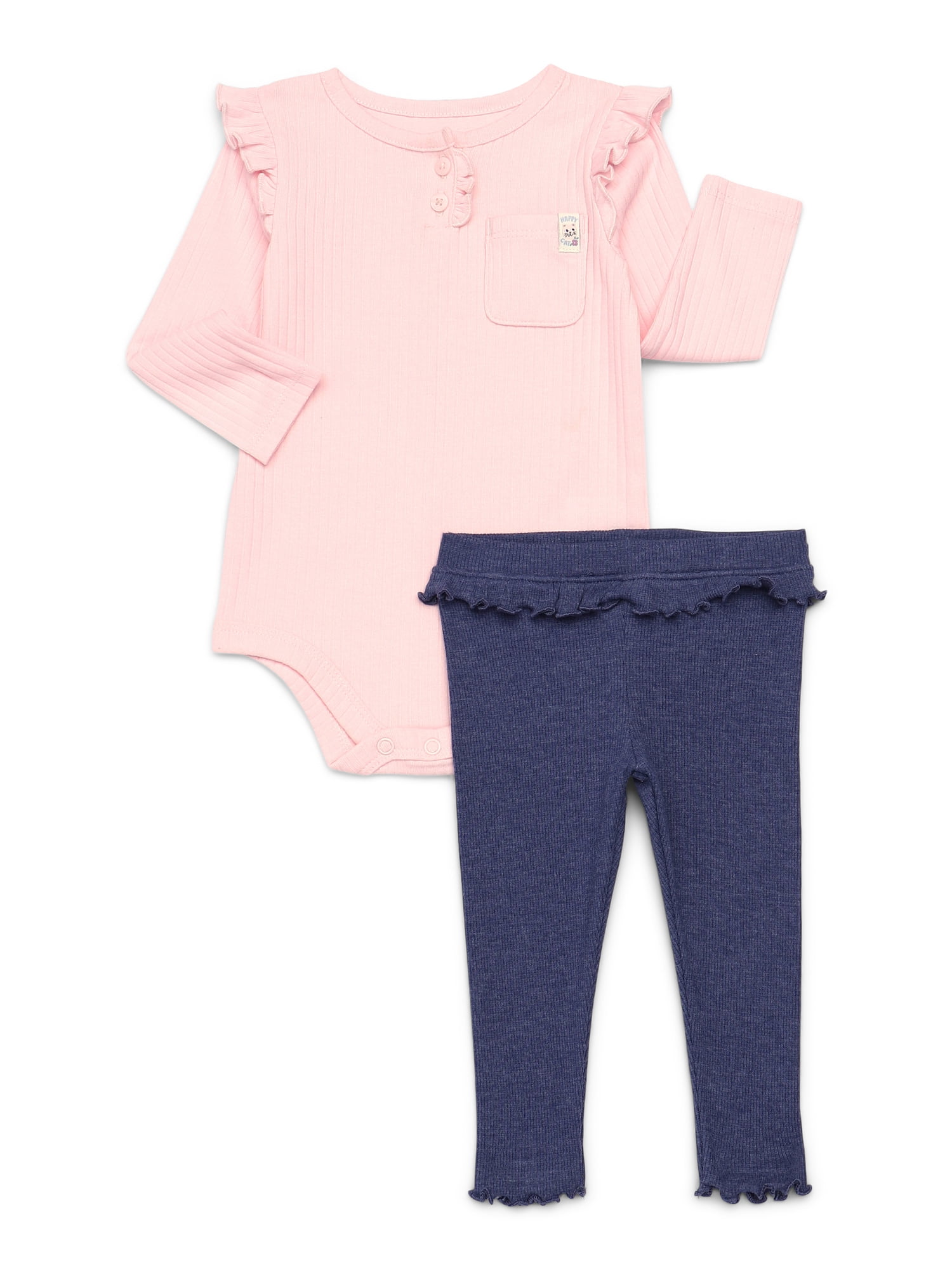 Garanimals Baby Girls Mix and Match Bodysuits and Leggings Kid-Pack, 8-Piece, Sizes 0M-24M