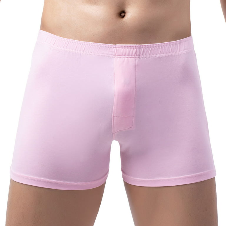 Lopecy-Sta Men Casual Fashion Solid Elastic-waisted Breathable Boxers  Briefs Boxers for Men Boxer Briefs for Men Pink Savings Clearance - XXXL