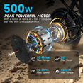thumbnail image 6 of OBX Electric Bike for Adults 500W Motor 20MPH 36V 13AH Removable Battery 16" Fat Tire Ebike with Shimano 7-Speed & Dual Suspension, 6 of 9
