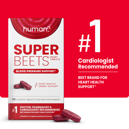 humanN SuperBeets Heart Tablets Smooth Coat 500mg, 60 Count