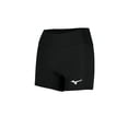 thumbnail image 1 of Shorts de Vóleibol Mizuno Elevados con Entrepierna de 4 Pulgadas para Mujer en Negro, 1 of 7
