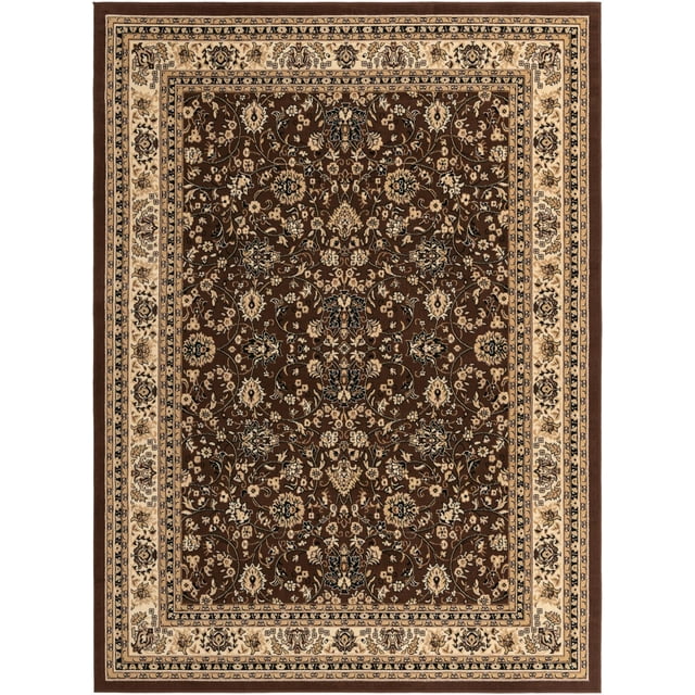 Yasmin Collection 9' x 12' Brown Medium Rug Ideal for Living