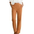thumbnail image 2 of Womens Pants Elegant Solid Dress Slacks Straight Long Office Casual Work Pants Women Orange XL, 2 of 5