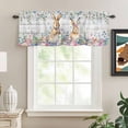 thumbnail image 2 of Bunny Easter Rod Pocket Curtain Valance, Spring Floral Eucalyptus Leaves Weeping Wooden Farmhouse Window Valance for Living Room, Bedroom, Kitchen 42"W x 18"L, 2 of 9