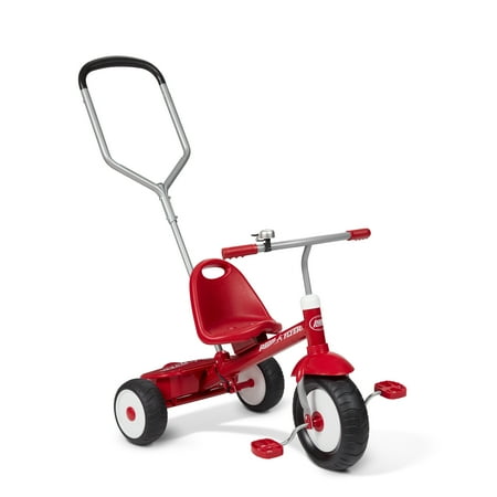 Radio Flyer, Deluxe Steer & Stroll Trike, Parent Push Handle,