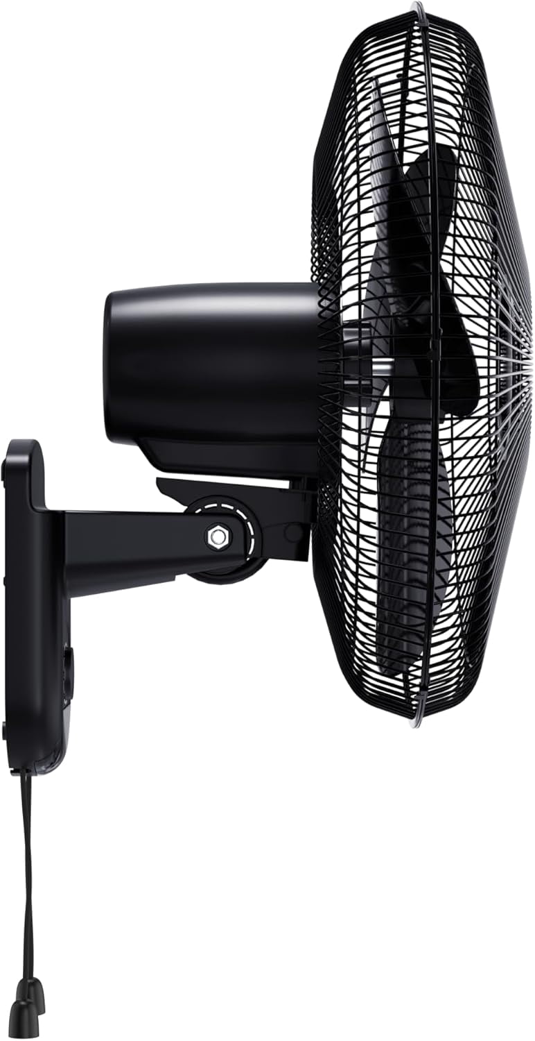 Comfort Zone 16" Wall Mount Fan, Black