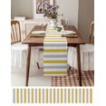 thumbnail image 3 of ERUNPONLY Orange Grey Striped Table Runner - 72 Inch Long Geometric Vertical Stripes White Cotton and Linen Blended Dress Scarves Farmhouse Table Runner for Kitchen Dining, Coffee Table, 16" x 72", 3 of 8