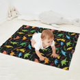 thumbnail image 2 of Black Dinosaurs Jackson Text Pattern Blanket,Comfortable Soft Flannel Throw Blanket,All Season,Warm Lightweight Blankets for Sofa Bed Couch Living Room Chair,30"x40", 2 of 4
