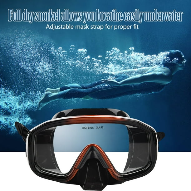 Máscara de esnórquel, gafas de buceo Máscara de buceo con escafandra para nadar con esnórquel, equipo de snorkel con respiración sencilla y con una boquilla de silicona y corre Artículos Deportivos Octpeak No