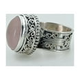 thumbnail image 5 of Navya Craft Rose Quartz Oval Sterling Silver Handmade Women Cocktail Pink Gemstone Ring Size 7.0, 5 of 7