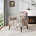 thumbnail image 3 of HL Home Furnishings Allyson Mid-Century Modern Armchair in Orange & Green Floral, 3 of 9