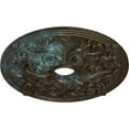 thumbnail image 3 of Ekena Millwork 23 5/8"OD x 3 7/8"ID x 2 1/8"P Jamie Ceiling Medallion (Fits Canopies up to 3 7/8"), Hand-Painted Bronze Blue Patina, 3 of 6