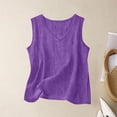 thumbnail image 2 of Linen Vest Tops for Women Linen Shirts for Women Sleeveless Cute Beach Outfits Quick-Drying Tank Tops for Women Camisole Blouse Tops for Women Cute Summer Tanks for Women Purple Bust-45.67'', 2 of 8