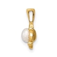 thumbnail image 2 of Solid 14k Yellow Gold 4-5mm White Button Freshwater Cultured Pearl Pendant Charm, 2 of 5