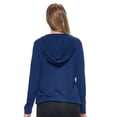 thumbnail image 3 of Expert Brand USA-Made Women's MoCA Cotton Blend V-Neck Cinch Hoodie, Navy, XS, 3 of 5