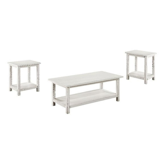 Payne 3-piece Coffee and End Table Set Distressed White