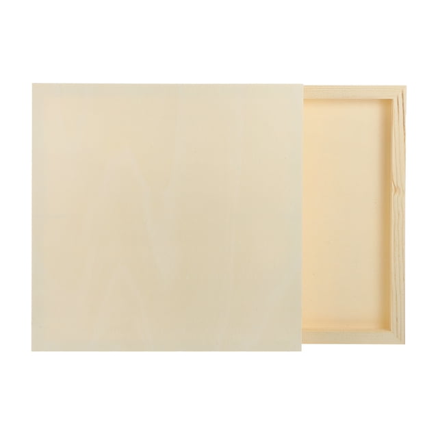 Uxcell 2Pcs Tableros de Lienzo de Madera, Lienzos de Arte de Madera de 10x10 Pulgadas, Panel de Madera Sin Terminar para Pintura, Manualidades, Proyectos de DIY, Arte de Vertido