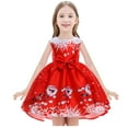 thumbnail image 2 of HBYJLZYG Sleeveless Christmas Dress, Infant Baby Kids Christmas Santa Claus Print Dress 2-8T Princess Dresses For Girls, 2 of 9
