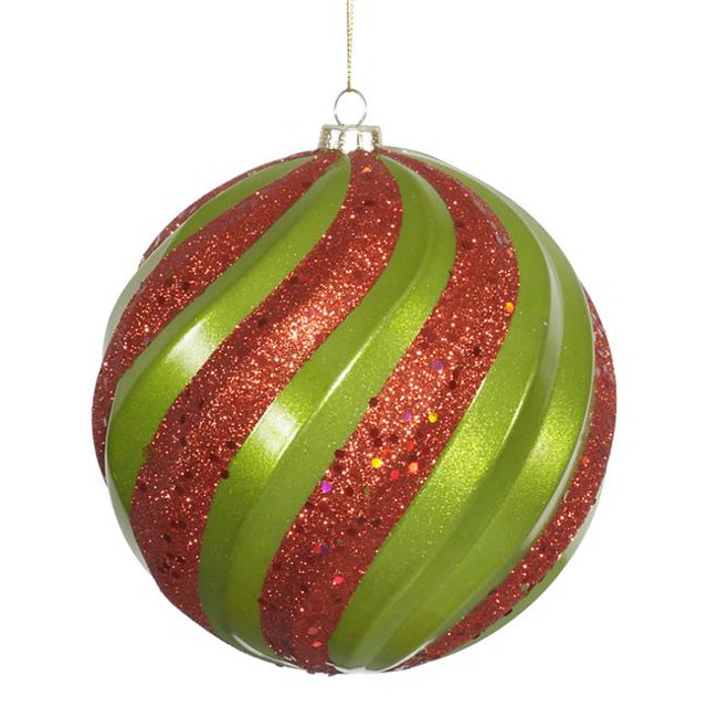 Ornement de Drop de Tourbillon de Paillettes de Bonbon Rouge de Chaux - 25 Po.