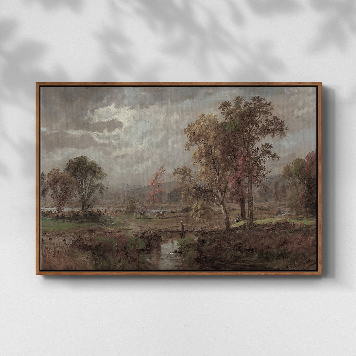 Vintage Landscape-CCCXXIV By Wexford Home Framed in Walnut Wood Gallery Wrapped Canvas 27 in. x 41 in.