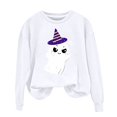 thumbnail image 1 of NMMUED Chandail d'Halloween pour Femmes, Hauts Mignons pour Femmes, Chandail d'Halloween avec Fantôme, Chandails à Col Rond pour Femmes, Chandails d'Halloween pour Femmes, Chandails à Col Rond pour Femmes, Blanc P, 1 of 4