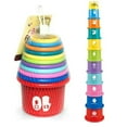 thumbnail image 1 of Tazas apilables, taza plegable, juguete para bebé, juguetes de aprendizaje temprano para baño de bebé, juguetes educativos para niños (juego de 11) Xemadio LN-1893, 1 of 6
