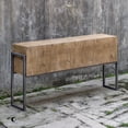 thumbnail image 2 of Uttermost Nevis Contemporary Wood and Metal Console Table in Oatmeal and Gray, 2 of 10