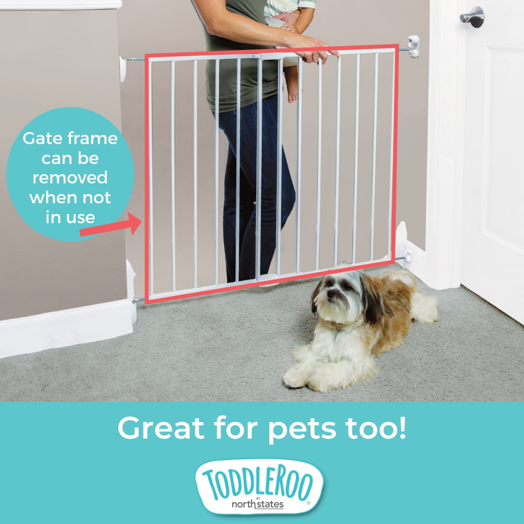 Toddleroo by North States Essential Stairway and Walkway Child Safety Gate, 30" Tall, White