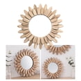 thumbnail image 2 of Yammee Wooden Round Wall Mirrored Bohemian Sun Shape Makeup Mirrored Wall Decorations, 2 of 12