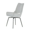 thumbnail image 2 of Set of 2 White Bucket Style Dining Chairs with Metalic Silver Base, 2 of 2
