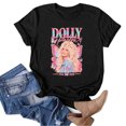thumbnail image 2 of Dolly Shirt for Women Retro Floral Portrait Graphic Tee Country Music T Shirt Short Sleeve Crew Neck Casual Western Top, 2 of 5