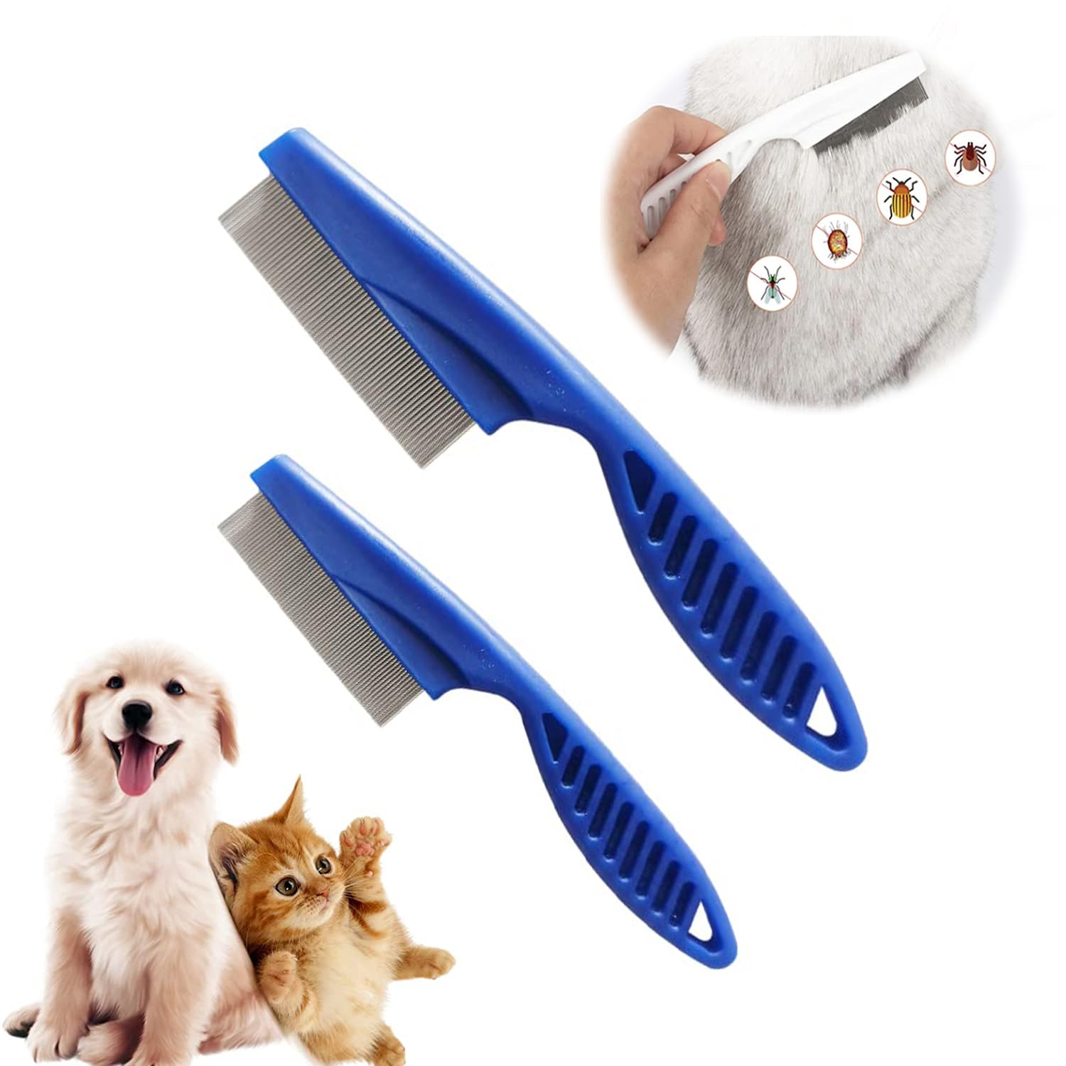Pet Comb Dog Combs,Pet Hair Comb Flea and Tear Stain Removal, Dog Lice