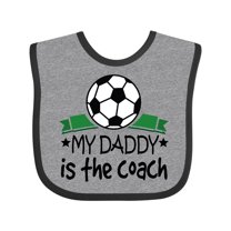 Inktastic Soccer My Daddy is the Coach Boys or Girls Baby Bib
