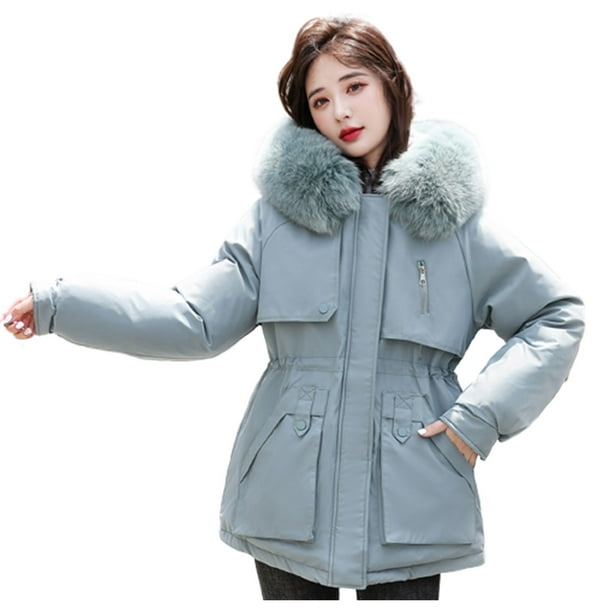 DOPRISIC Womens Coats Winter Thicken Jackets Faux Fur Cute Quilted