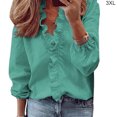 thumbnail image 3 of Qarigey Blusa Estampado Verano Camisa Manga Larga Cuello Estampado Verano Trabajo Mujer Top Prendas para la parte del cuerpo Verde 3XL Qarigey AP003018-12, 3 of 6