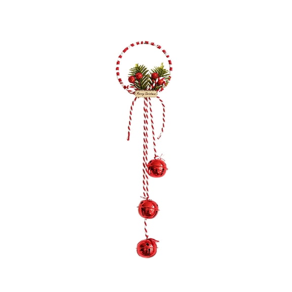 Festive Christmas Door Hanging Decoration with Red Bells and Pine Accents for Holiday Home Decor