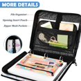 thumbnail image 5 of Zipper Binder with Shoulder Strap 2 inch 3 Ring Waterproof File Folder Organizer Bag 500 Sheet Pink and Blue Butterflies, 5 of 8