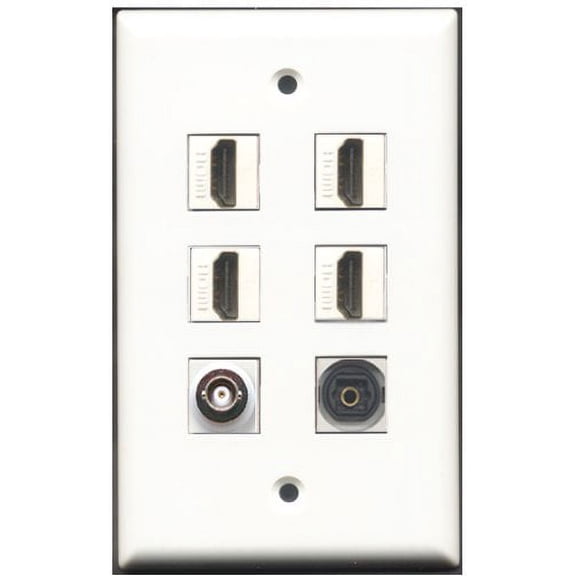 RiteAV - 4 Port HDMI 1 Toslink 1 BNC Wall Plate
