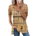 thumbnail image 2 of Blusa de manga corta con cuello en V y cremallera suelta para mujer OAVQHLG3B Store lin121212, 2 of 4